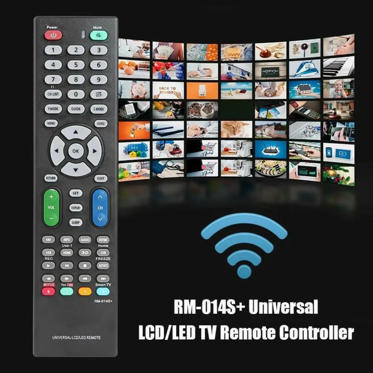 Control Remoto Universal RM-014S+ de Repuesto para Samsung, LG, RCA, Sony, Sharp, Panasonic, Toshiba, Hitachi y San
