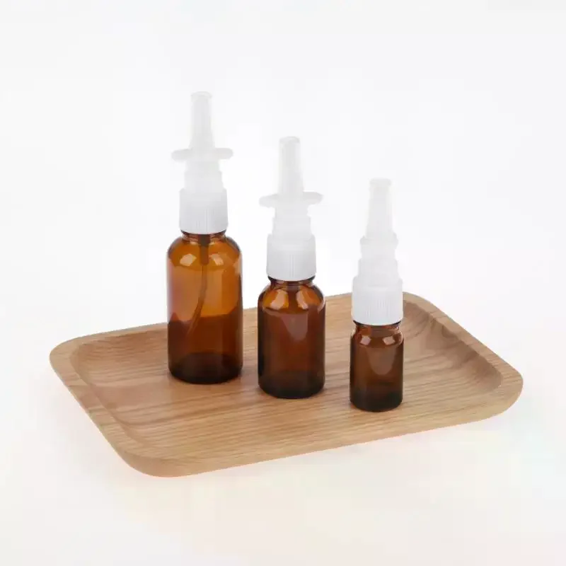 1Pcs Amber Glass Nasal Spray Bottles With UV Light Protection And Nozzles For Storing Saline Medications Essential Oils