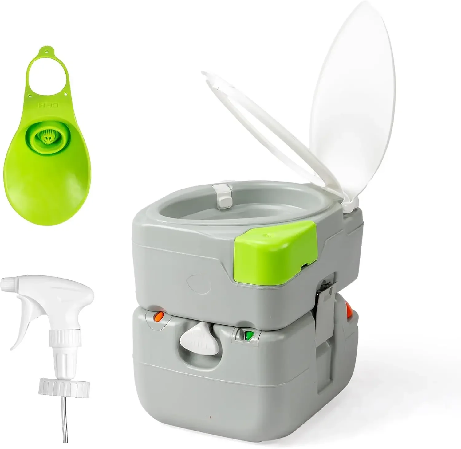 

5.8 Gallon Camping Toilet with Hand Spray,Large Capacity Tank for Camping,Boat/Truck (Grey, 5.8 Gallon)