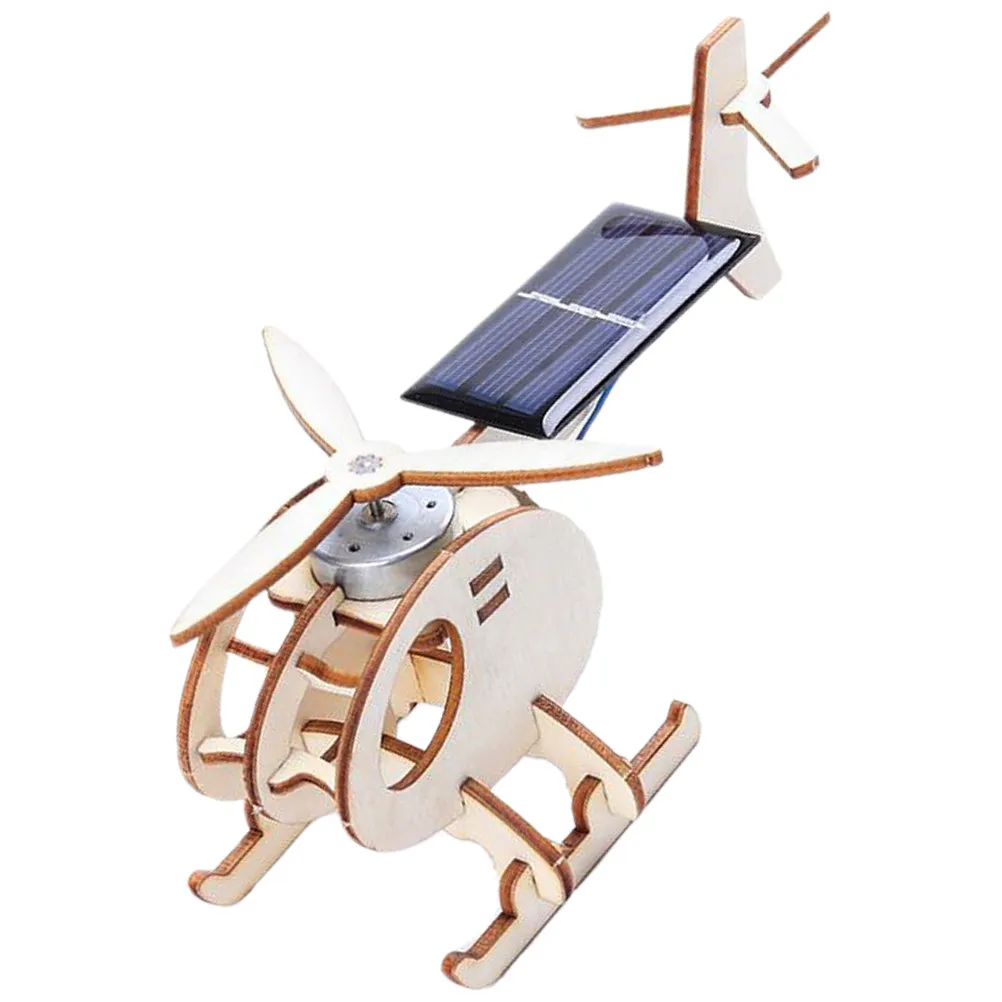 

1Set Kids Solar Wooden Helicopter DIY Assembly Science Experiment Educational Aircraft Science Exploration Project