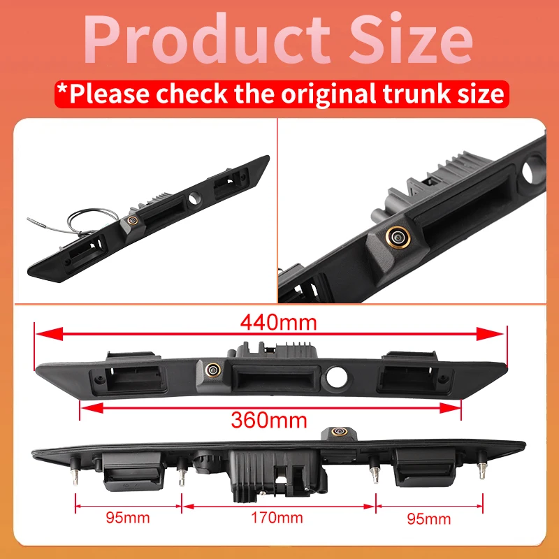 170° AHD 1080P with Keyhole Car Night Vision for Audi A3 A4 A5 A6 B6 A6L S6 B7 A8 A8L Avant Vehicle Rear View Camera
