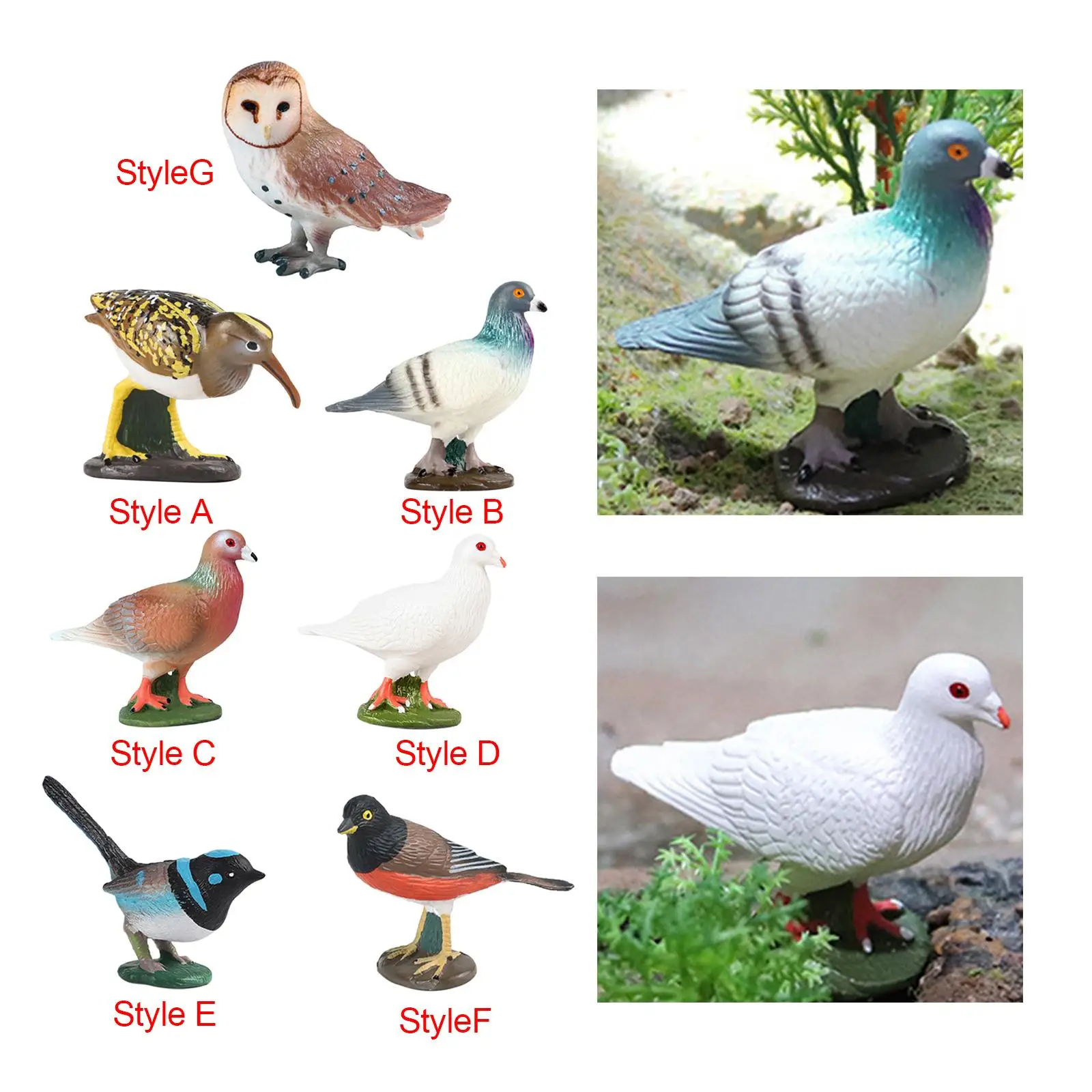 Bird Figurine Ornament Educational Learning Toys Lovely Sculpture for Garden