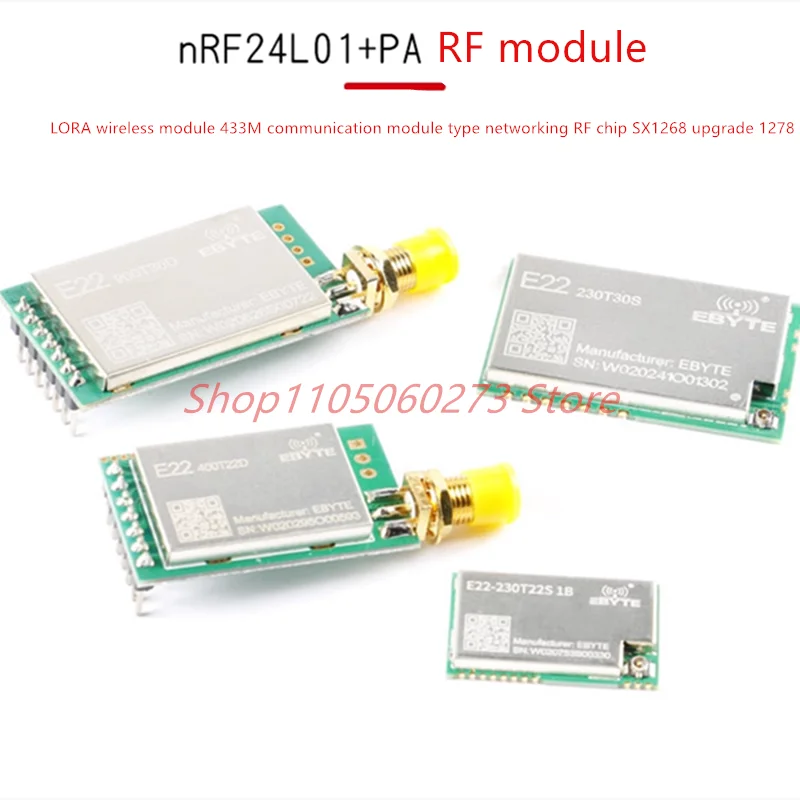 LORA wireless module 433M communication module type networking RF chip SX1268 upgrade 1278