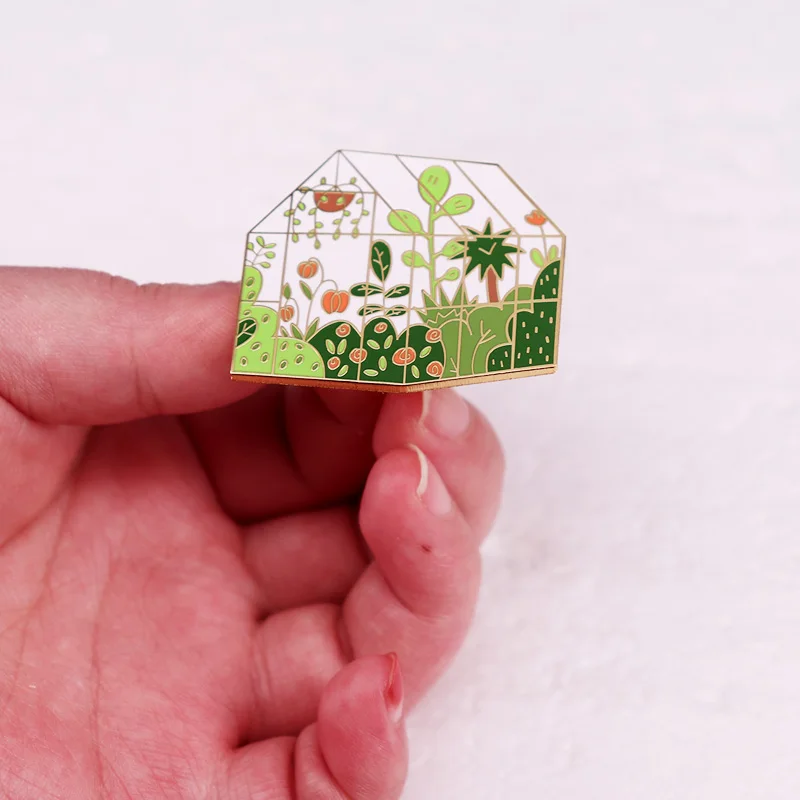 Garden Plant Greenhouse Enamel Pin Badge Brooch Jewelry Backpack Decorate