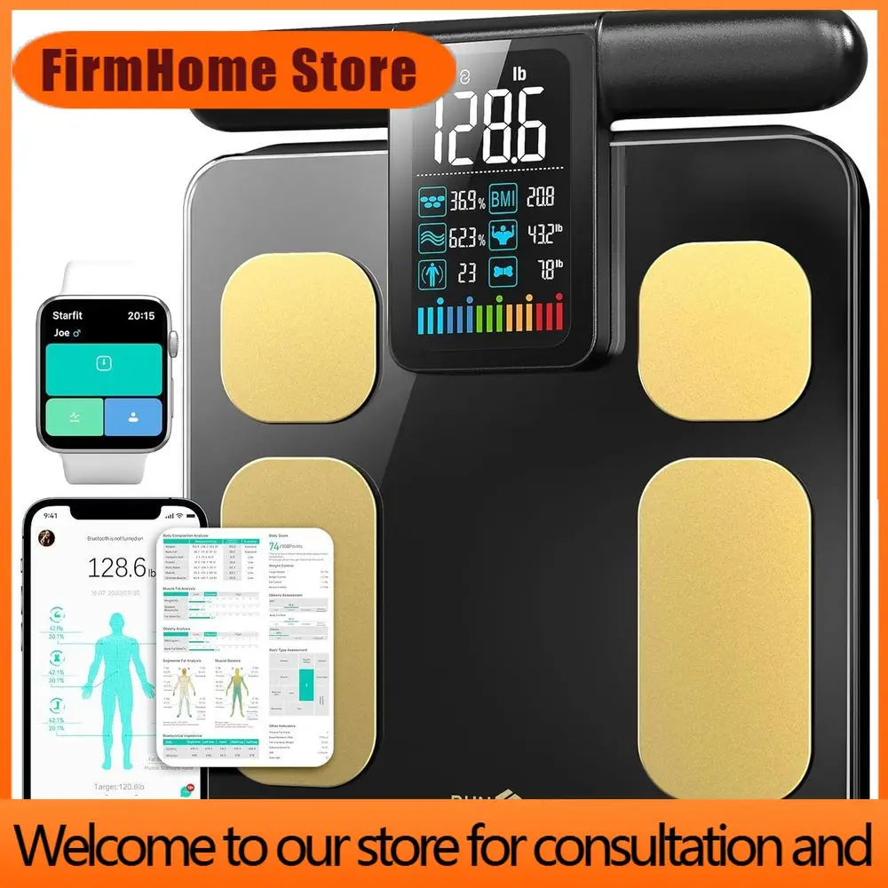 FirmHome StoreHigh Precision Digital Scale With 8 Electrodes For Body Composition And BMI Measurement, Large Color Display, HSA