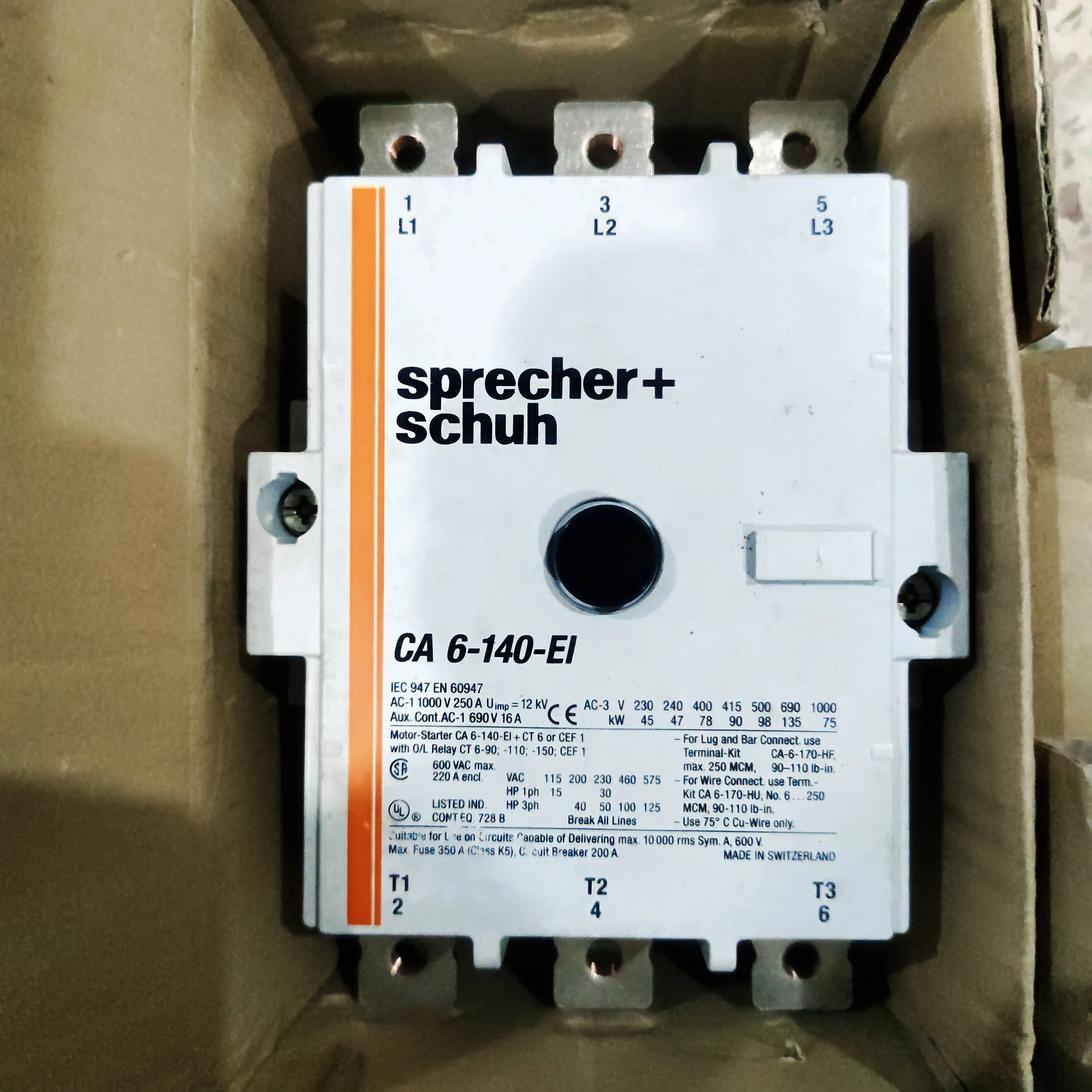 Sprecher+schuh CA6-140-EI CA6-170-EI 208-277VAC