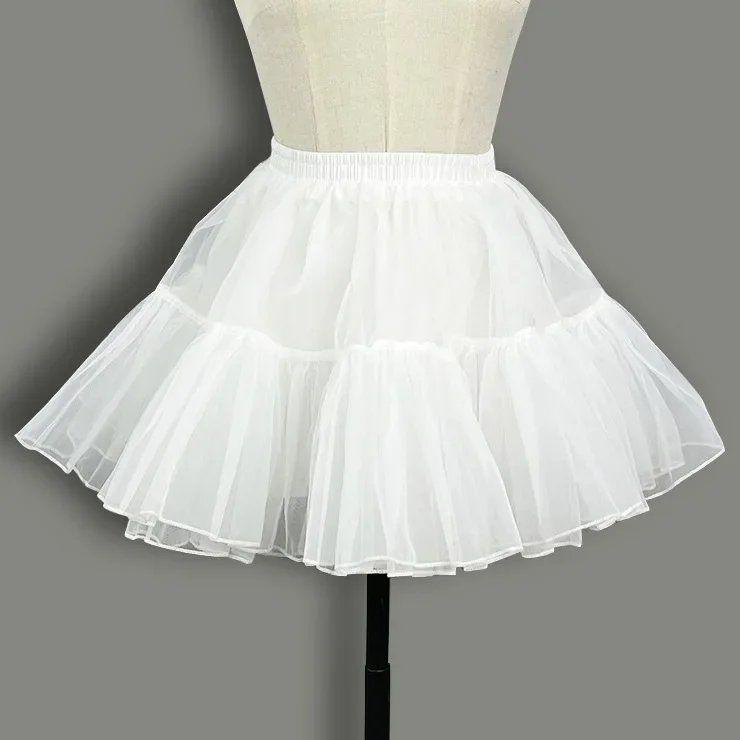 Lolita Boneless Support Soft White Yarn Petticoat Cloud Support Sweet Cute Petticoat Puffy Crinoline Girl Korea Japan Style