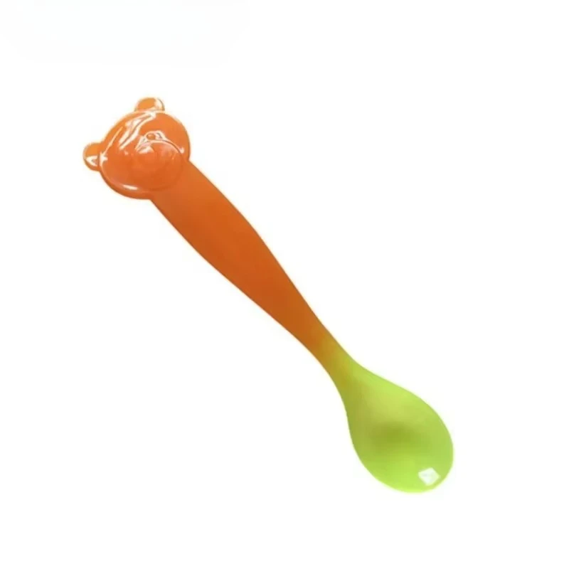 Color Changing Baby Spoon - Thermal Sensing Feeding Utensil with Bear Design, 1PC