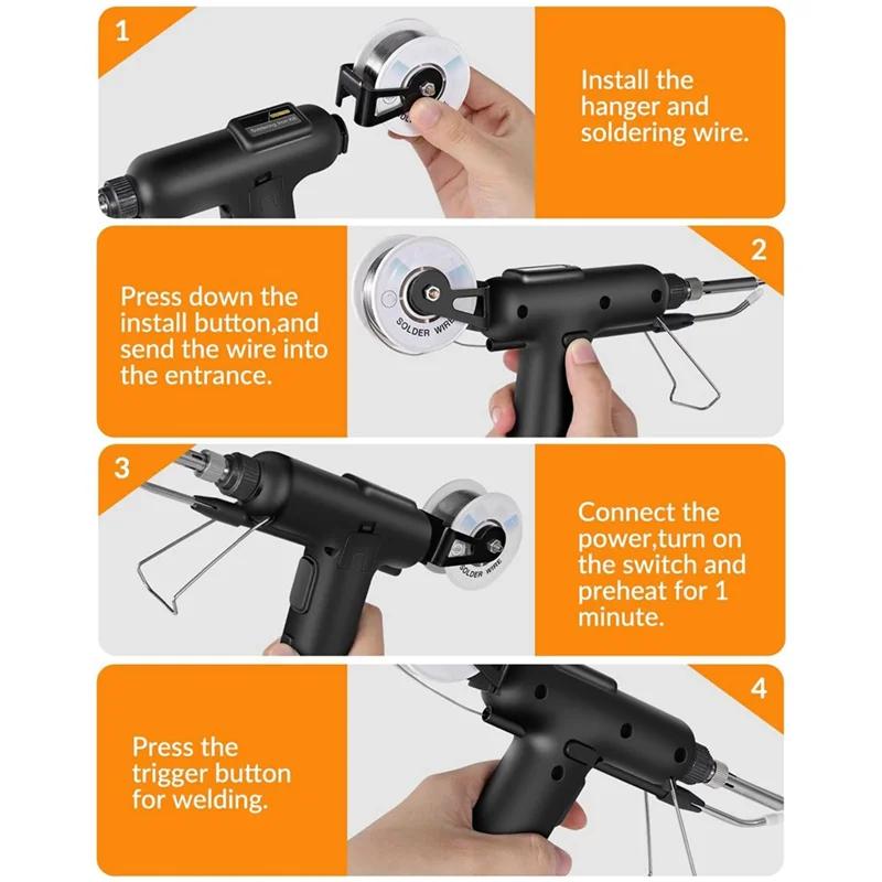 

A45Z-Набор паяльников, автоматический паяльный инструмент 80 Вт, 110 В, паяльник с быстрым нагревом, подходит для ремонта и вилки стандарта США своими руками