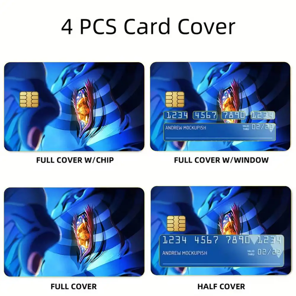 Demon Slayer Infinity Castle Akaza Card Stickers For Debit Bank Credit Cards Metro Bus Pass Sticker Decoration Cover Skin