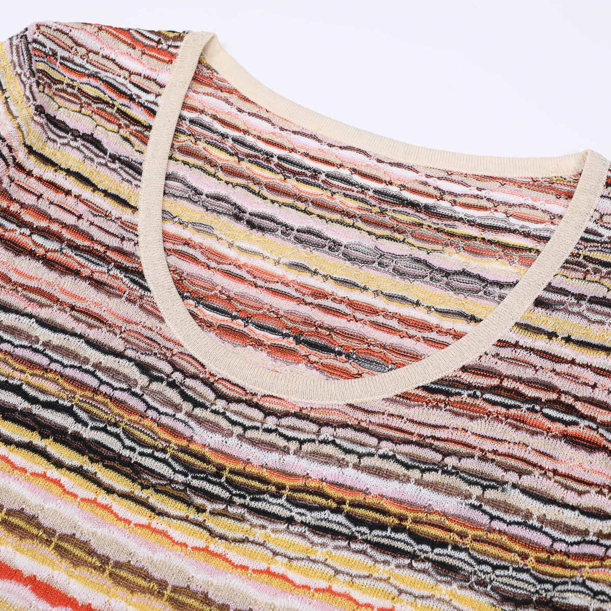 Two Color High-quality New Fashionable Long Sleeved Striped Round Neck Slim Fit Long Stretch Knitted Women's Dress