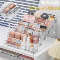 Boîte de rangement transparente, organisateur de maquillage, vitrine de cosmétiques, organisateur de bijoux, support de bureau, organisateur de maquillage Transparent 2