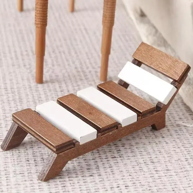 Puppenhaus-Zubehör, DIY-Szene, 1:12 Puppenhaus, Miniatur, Strandkorb, Liege, Möbel, Zuhause, Modell, Dekor, Spielzeug