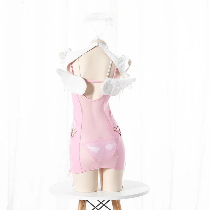 Новинка 2024 года, униформа демона на Хэллоуин, темпераментное нижнее белье, женское сетчатое платье с полыми кожаными крыльями дьявола, пижамные костюмы