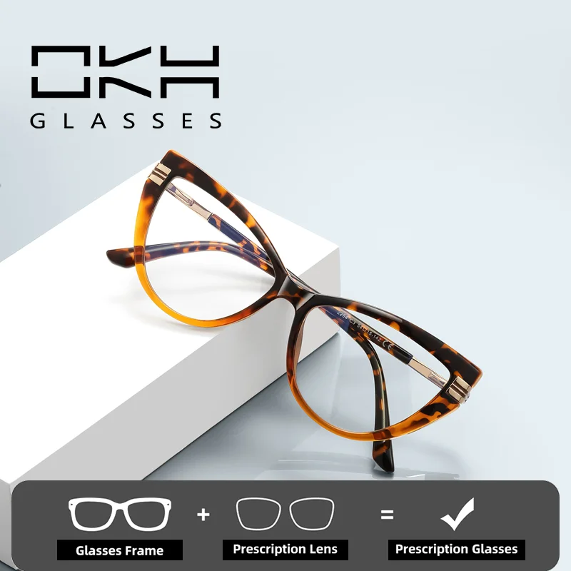 

OKH кошачья оправа 2264 градиент двухцветный TR90 женские очки для близорукости для южноамериканского стиля очки для чтения по рецепту