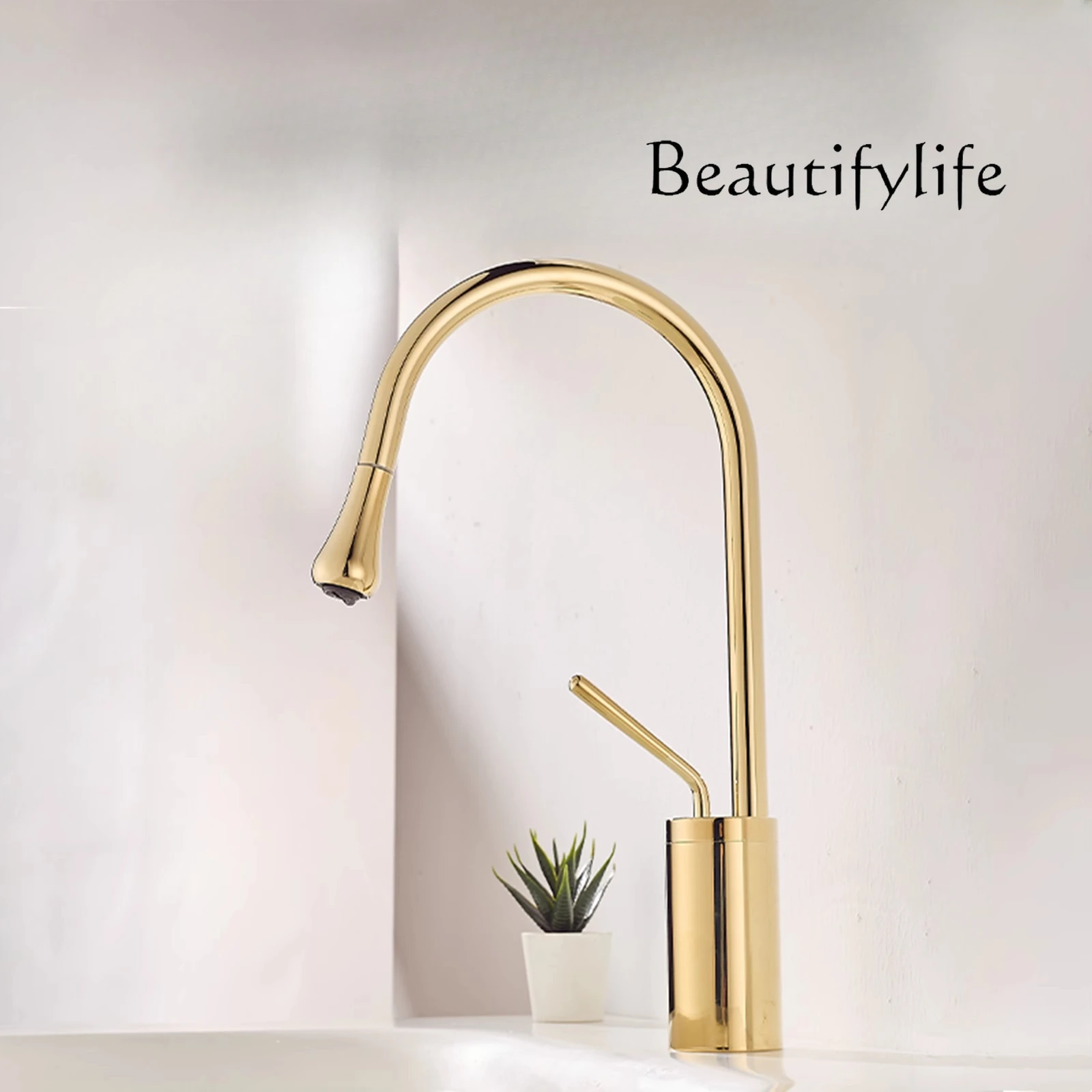 

Французский свет, роскошная полностью медная выдвижная раковина, вращающийся шкаф для ванной комнаты, умывальник, художественный смеситель для горячей и холодной воды