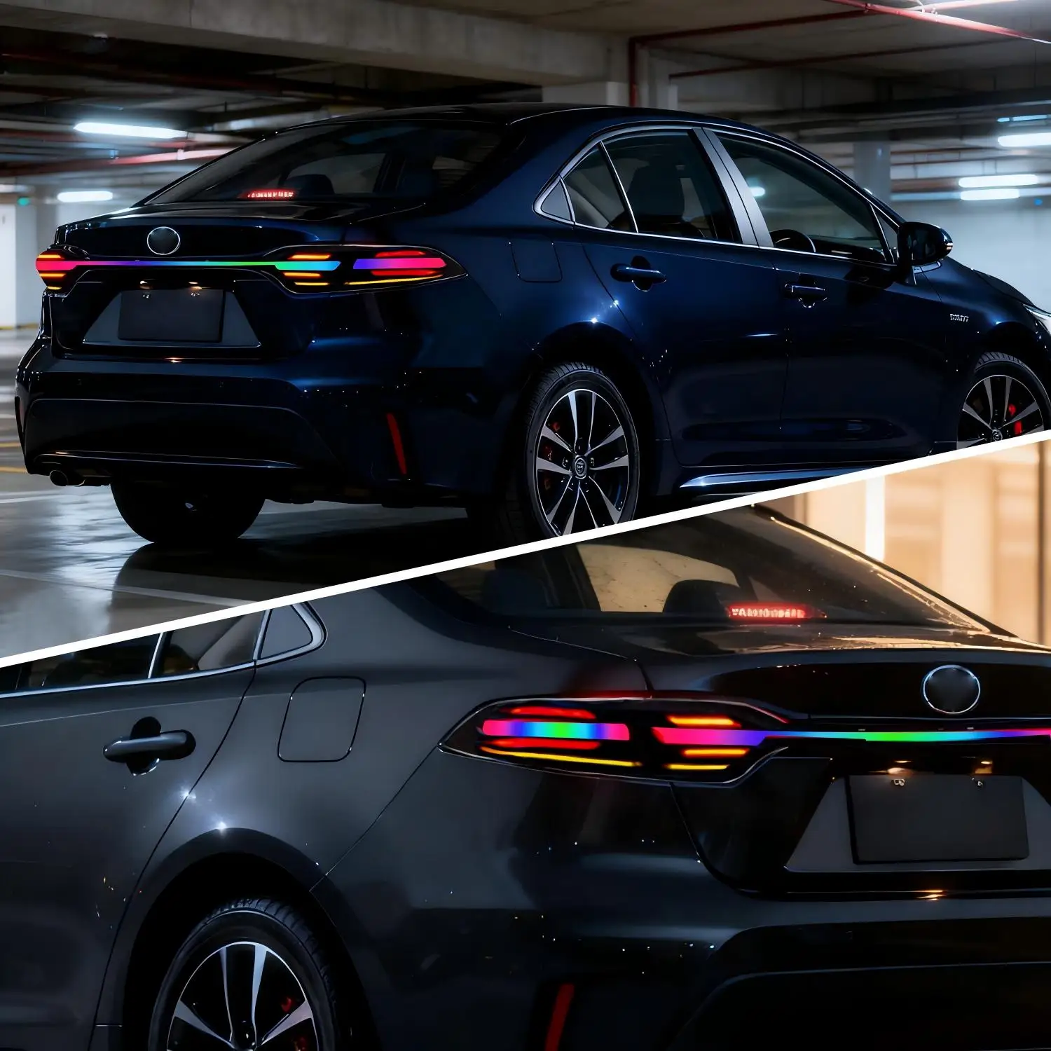 أضواء خلفية LED RGB لسيارة Toyota Corolla/Levin Us 12th Gen 2020-2024 مع رسوم متحركة لبدء تشغيل DRL