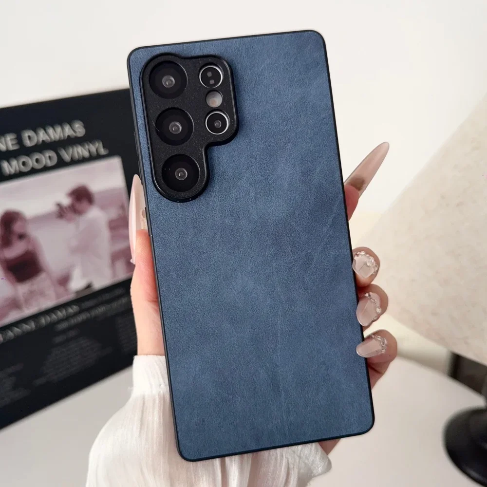 

Retro Matte Suede Leather Phone Case For Samsung Galaxy S25 Ultra S24 FE S23 Plus S22 S21 S25Edge Soft Silicone Shockproof Cover