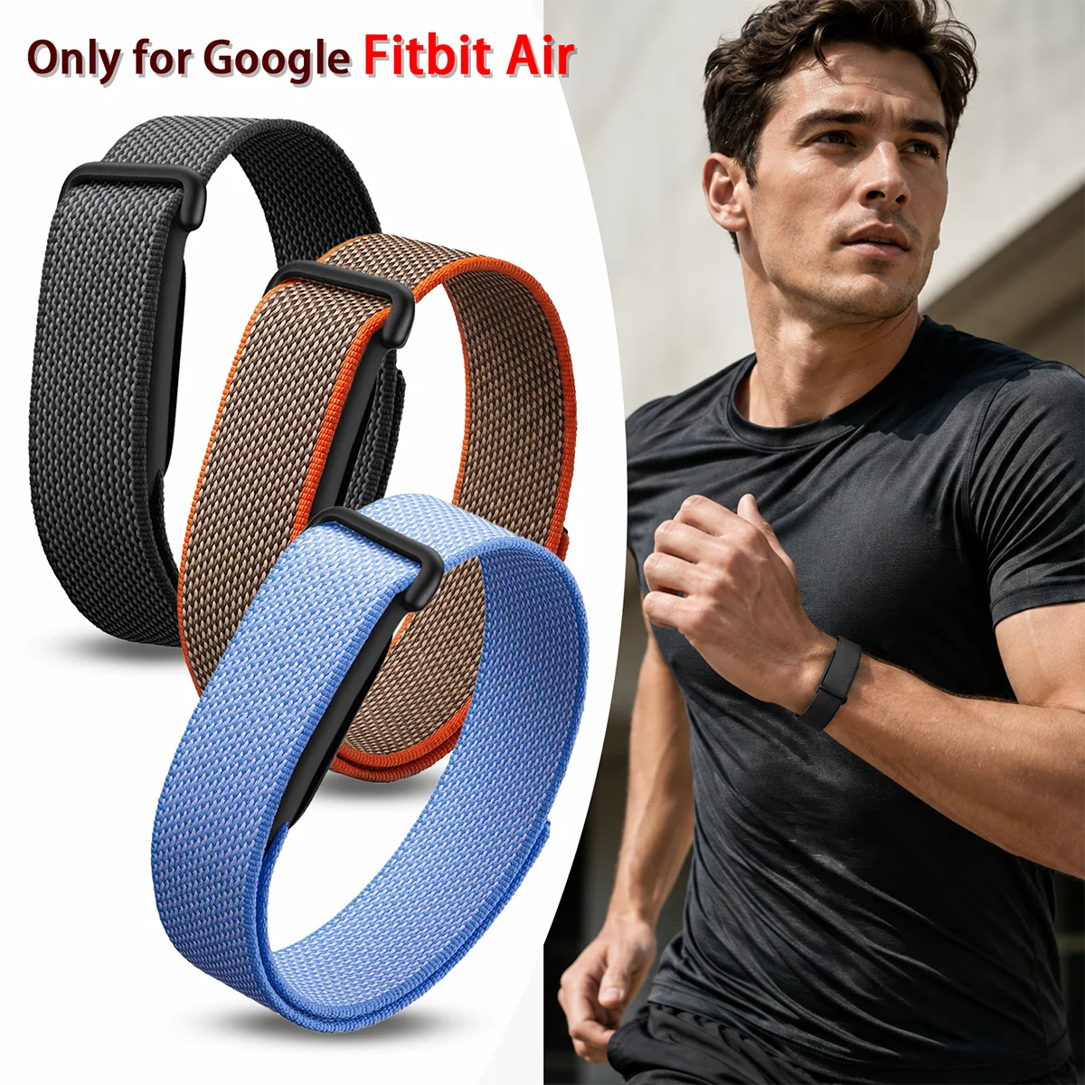 Sports Nylon Loop Strap for Google Fitbit Air Bracelet Comfortable Breathable Band for Google Fitbit Air Replacement Accessories