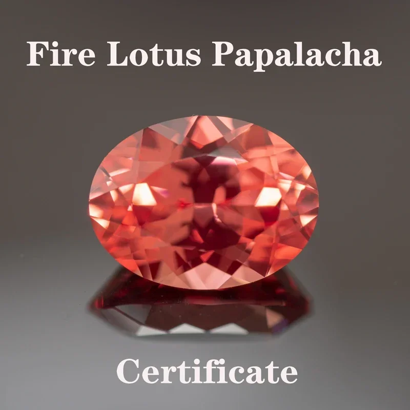 

Lab Grown Padparadscha Fire Lotus Color Oval Shaped Advanced Charms Jewelry Rings Earrings Making With Certificate