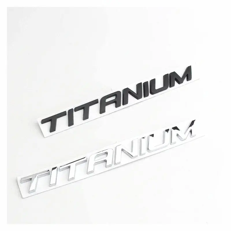 Car Sticker 3D Metal TITANIUM LOGO REAR BOOT FENDER BADGE EMBLEM For Ecosport Fiesta Focus Mondeo Edge Escape Kuga Galaxy 2014+
