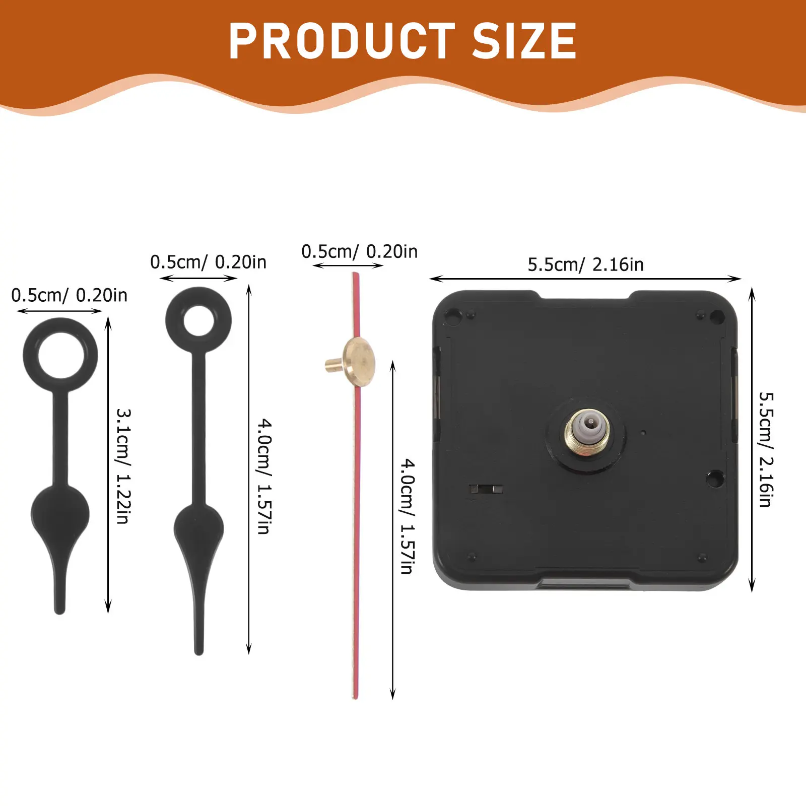 1Set Clock Mechanism Replacement Battery Operated High Precision Silent Movement Kit for 10-12Cm DIY Wall Desk Clock