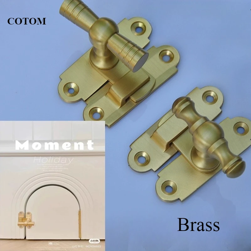 Antique Brass Cat Door Latch Vintage Style Door Hook for Bathrooms Old Western-Style Houses & Traditional Wood Doors