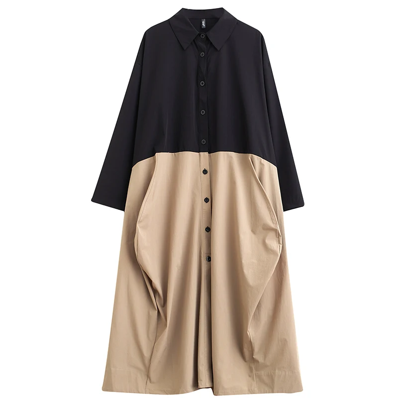 Printemps automne ample grande taille couleur Blo décontracté doux longue Sve irt Dr trajet Sle coton Polyester mélange jupe longue