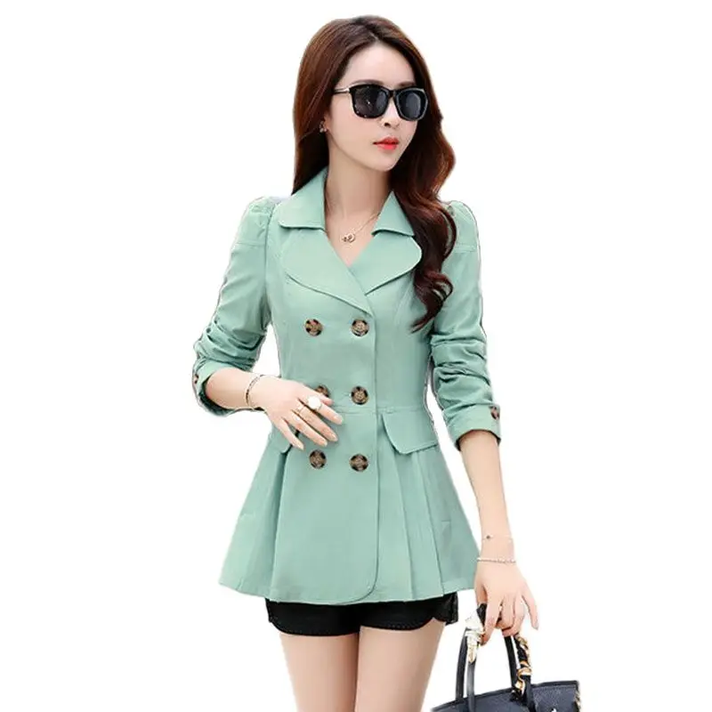 

Lined Windbreaker Women's Short Spring And Autumn New 2023 Women's Korean Version Of Double-breasted Loose Slim Fashion Coat Tid