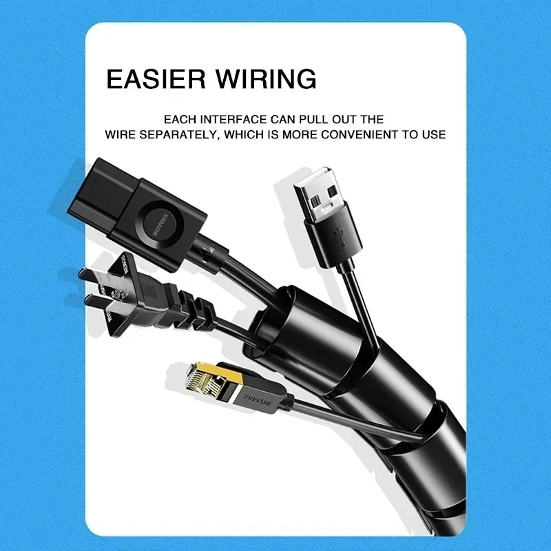 Flexible Cable Sleeve 20mm 25mm 1M 2M Wire Wrap Tube Cord Organizer For Office Home TV PC Computer Desk Management