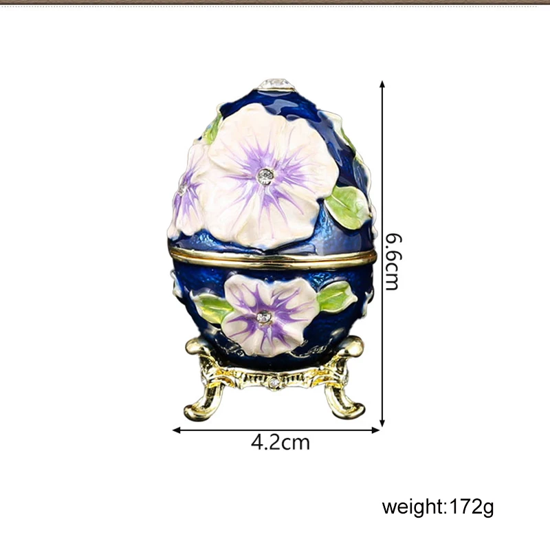Enamel Colored Drawing Malus Spectabilis Flower Easter Egg Jewel Case Jewelry Storage Box Handicraft Home Furnishing Articles