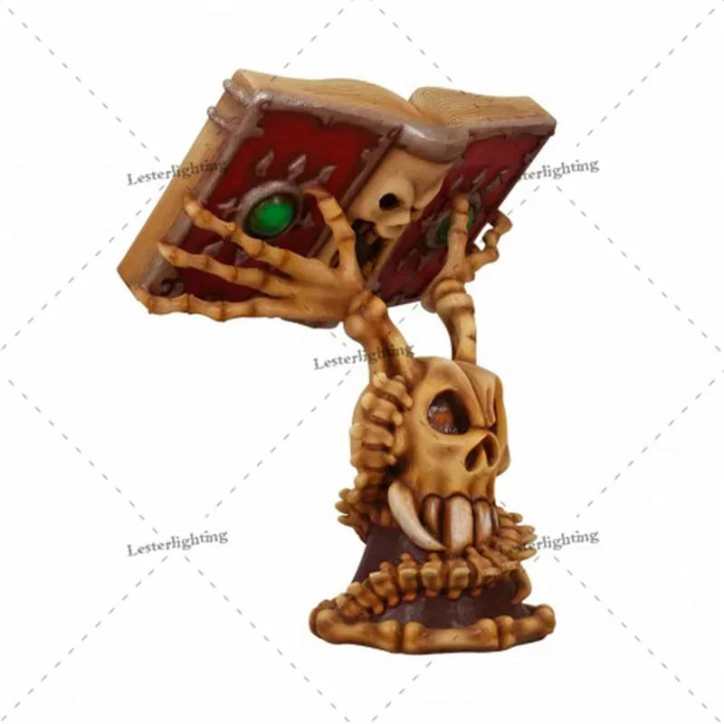 Customized Halloween Horror book with stand Home Decoration Resin Skeleton desktop Ornament book halloween