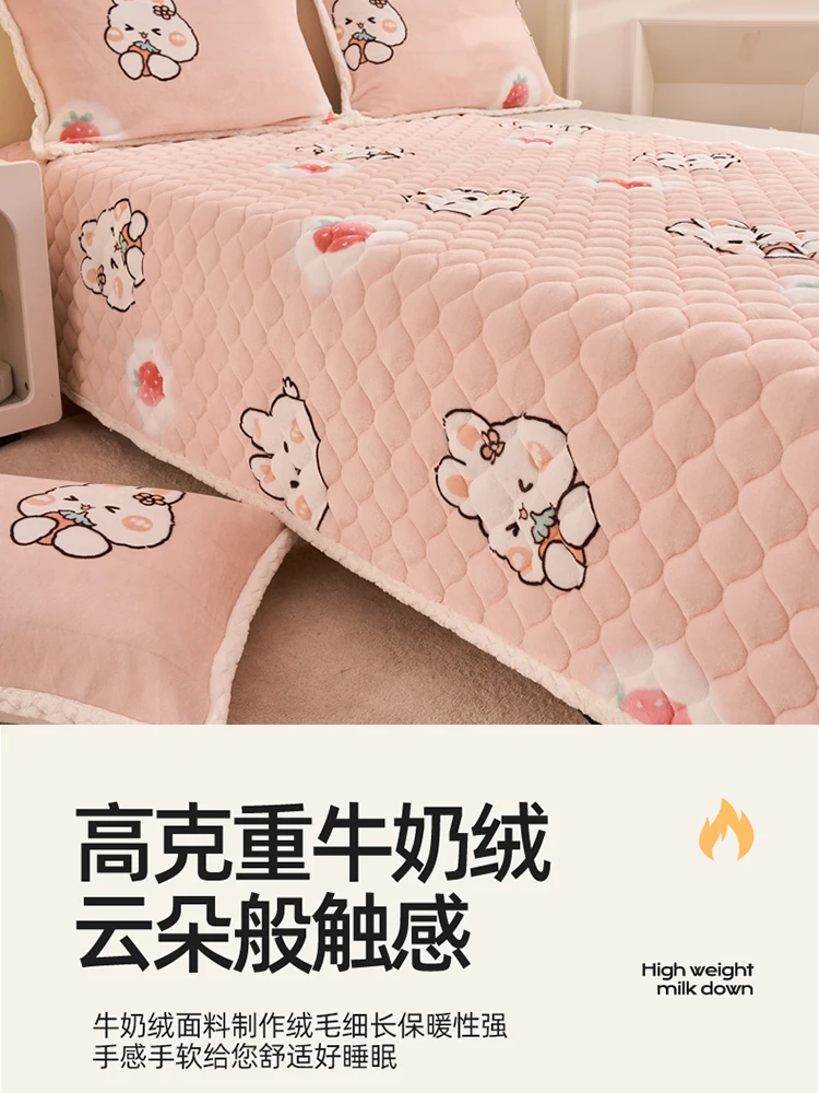 

single person mattress Winter thickened milk velvet mattress, soft cushion for household bed, mattress for dormitory students