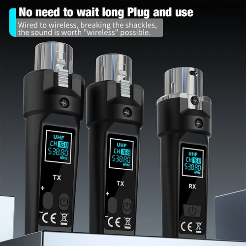 Imagen 2 del producto Sistema adaptador XLR de 2,4G, sistema receptor transmisor de micrófono inalámbrico DGNOG para micrófono dinámico, mezclador de Audio, sistema PA para guitarra