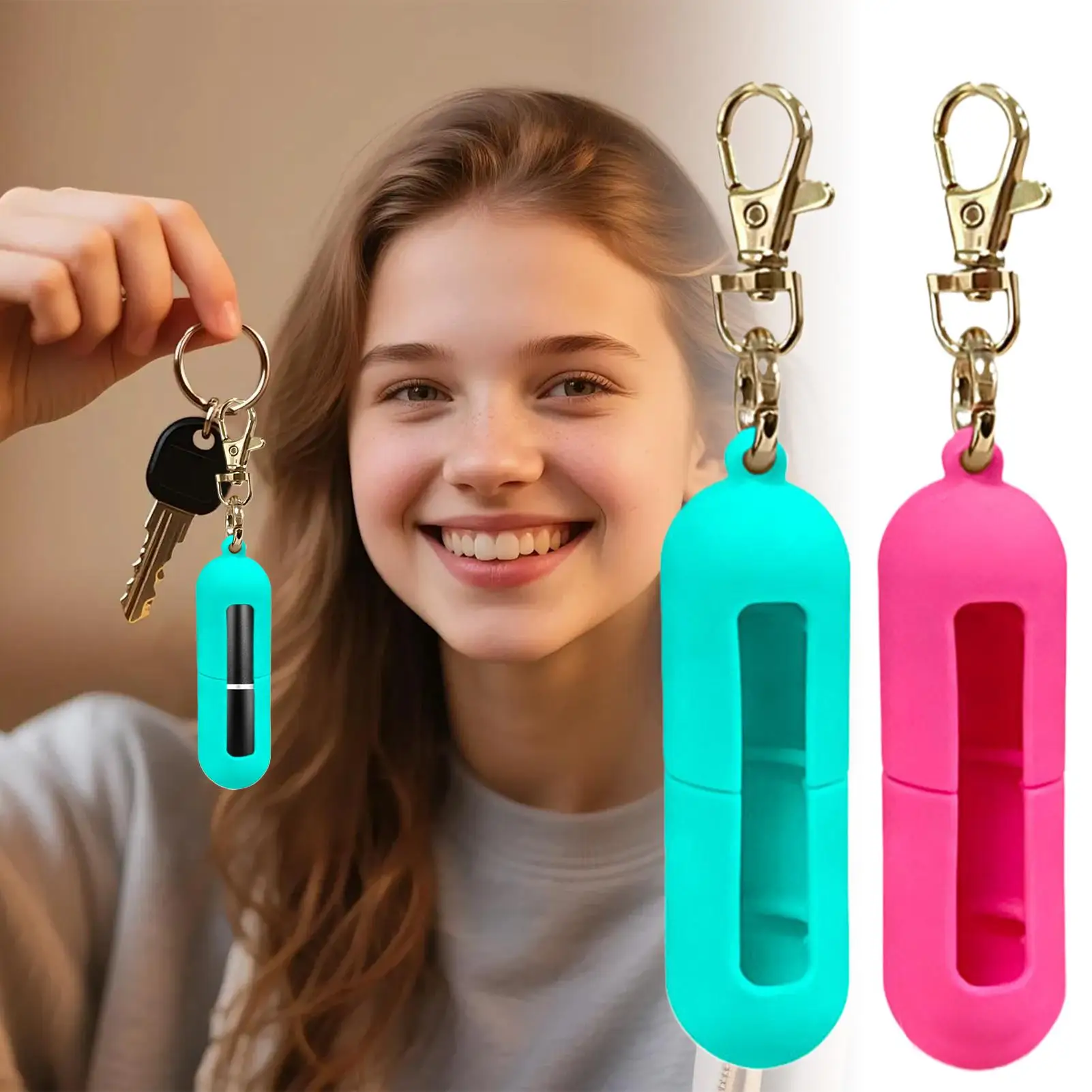 Silicone Lip Balm Keychain Holder Travel Portable Case for Purse Backpack Keys, Gym Workplace Outdoor Commute Essential