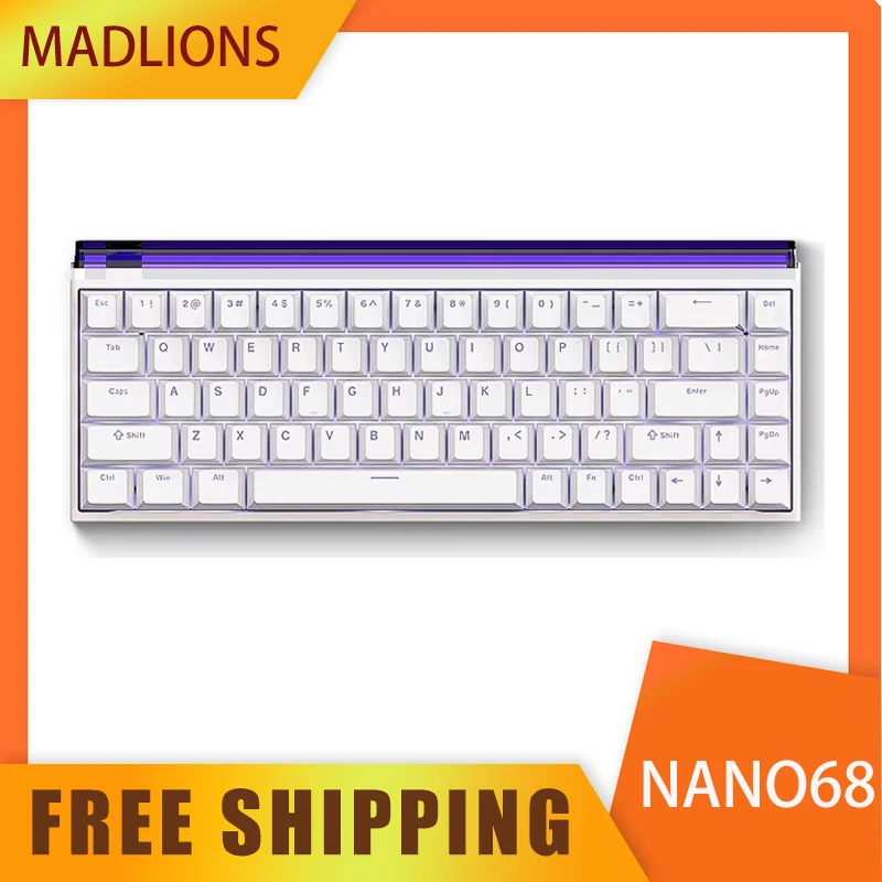 Madlions NANO68 Magnetic Switch Keyboard Wired RGB 8000Hz Zero Deadzone RT0.01 Esports Mechanical Keyboard Custom Gift