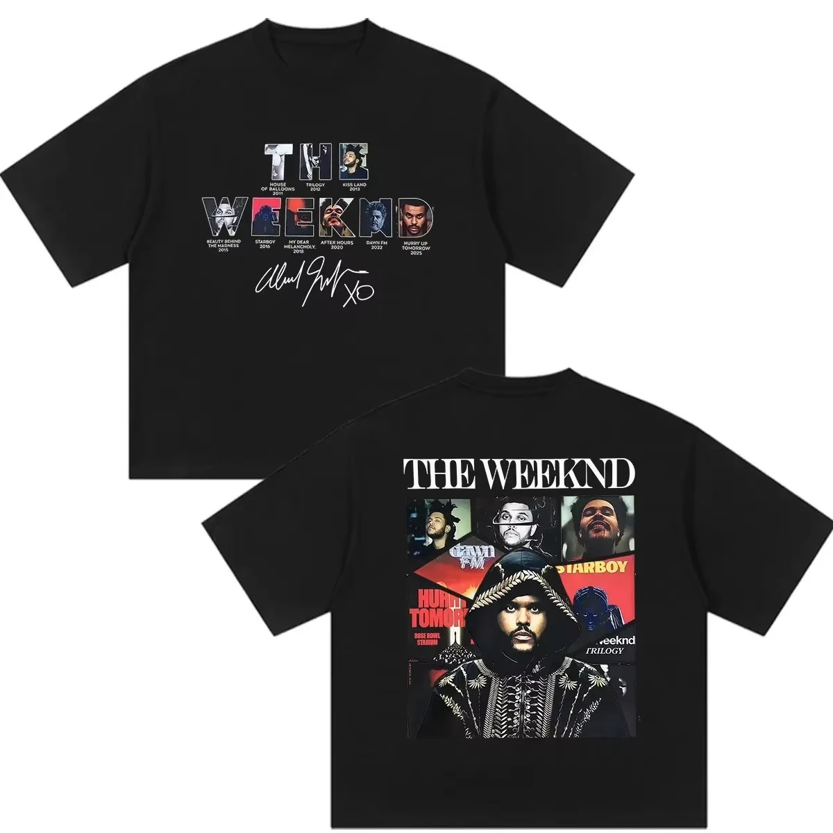 Unisex Hip Hop Vintage Trendy Pure Streetwear Short Sleeve The Weeknd Hurry Up Tomorrow 2026 Album Print Casual Top T-shirt