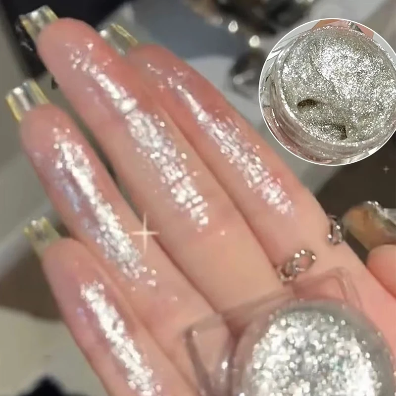 グリッターアイシャドウゴールドピンクアイシャドウハイライターカイコ長期的な防水シマーマルチカラー液体アイシャドウ 6 色