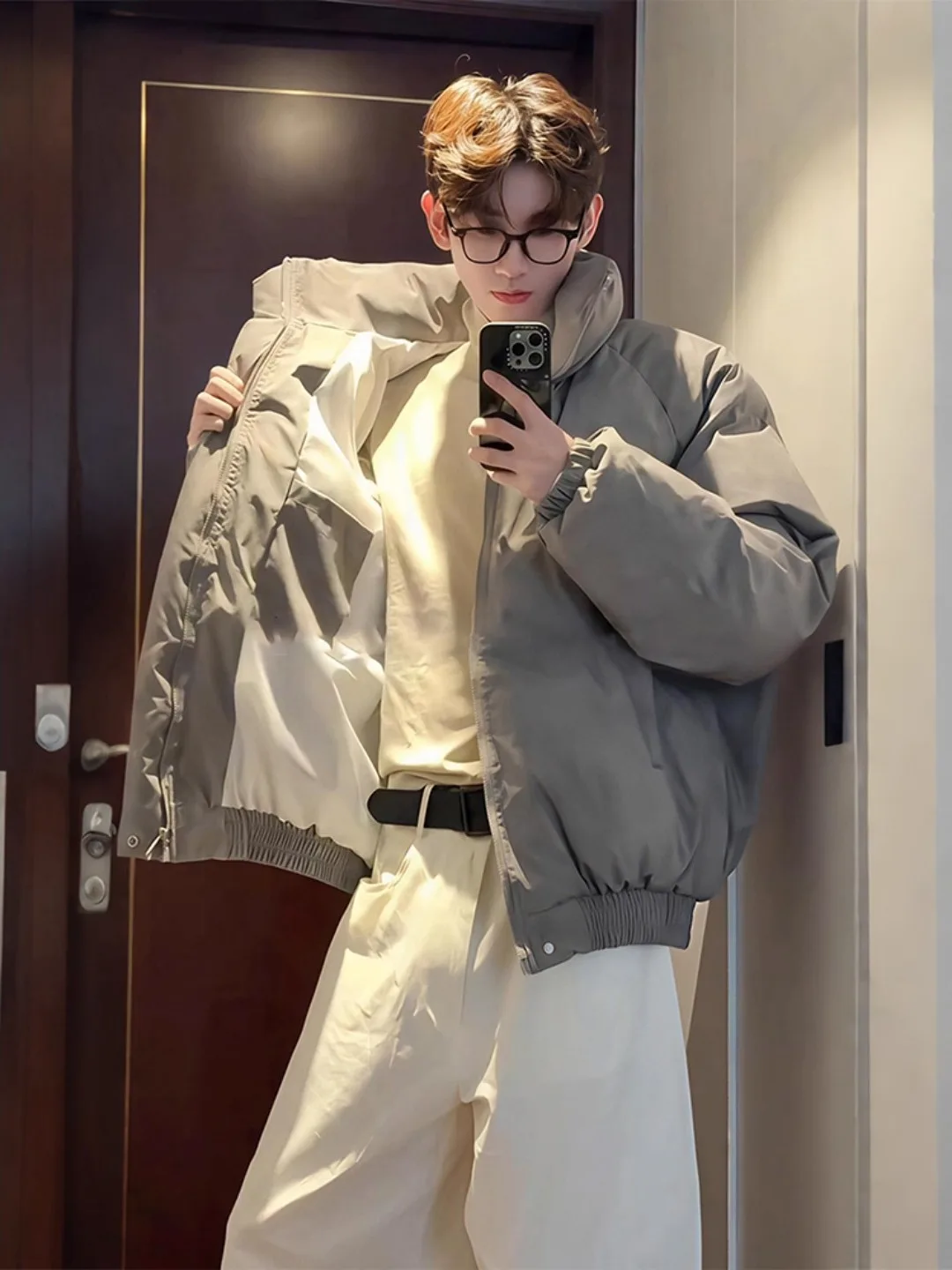 

American Sle ort Quilted Jaet Men's Winter Thi Warm Dyeing Jinjiang down Cotton Coat Bread Sle Casual Urban Wear