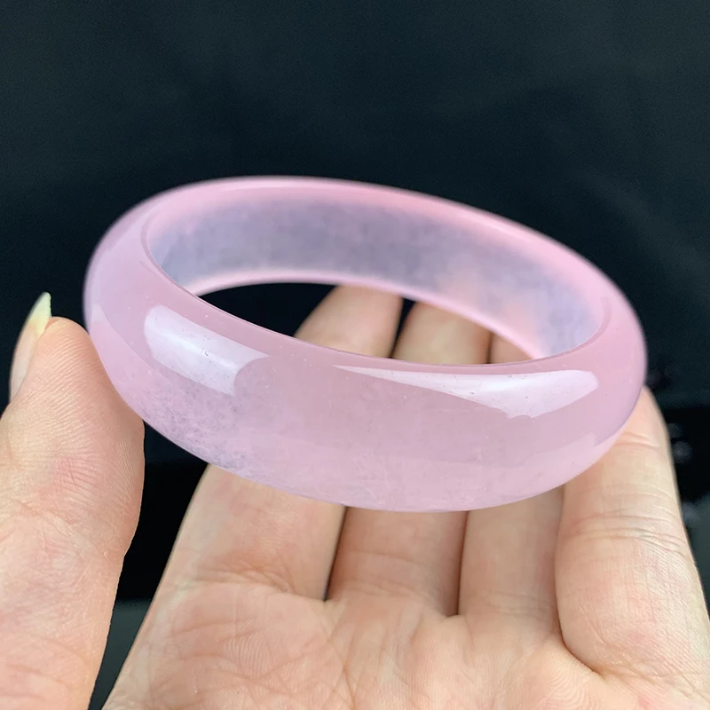 Genuine Natural Pink Jade Bangle Bracelet Fashion Charm Jewellery Accessories HandCarved Amulet