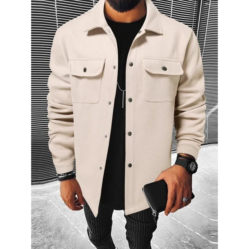 

2025 New Lapel Jacket Loose Jacket Casual Corduroy Workwear Versatile Button Splicing Jacket