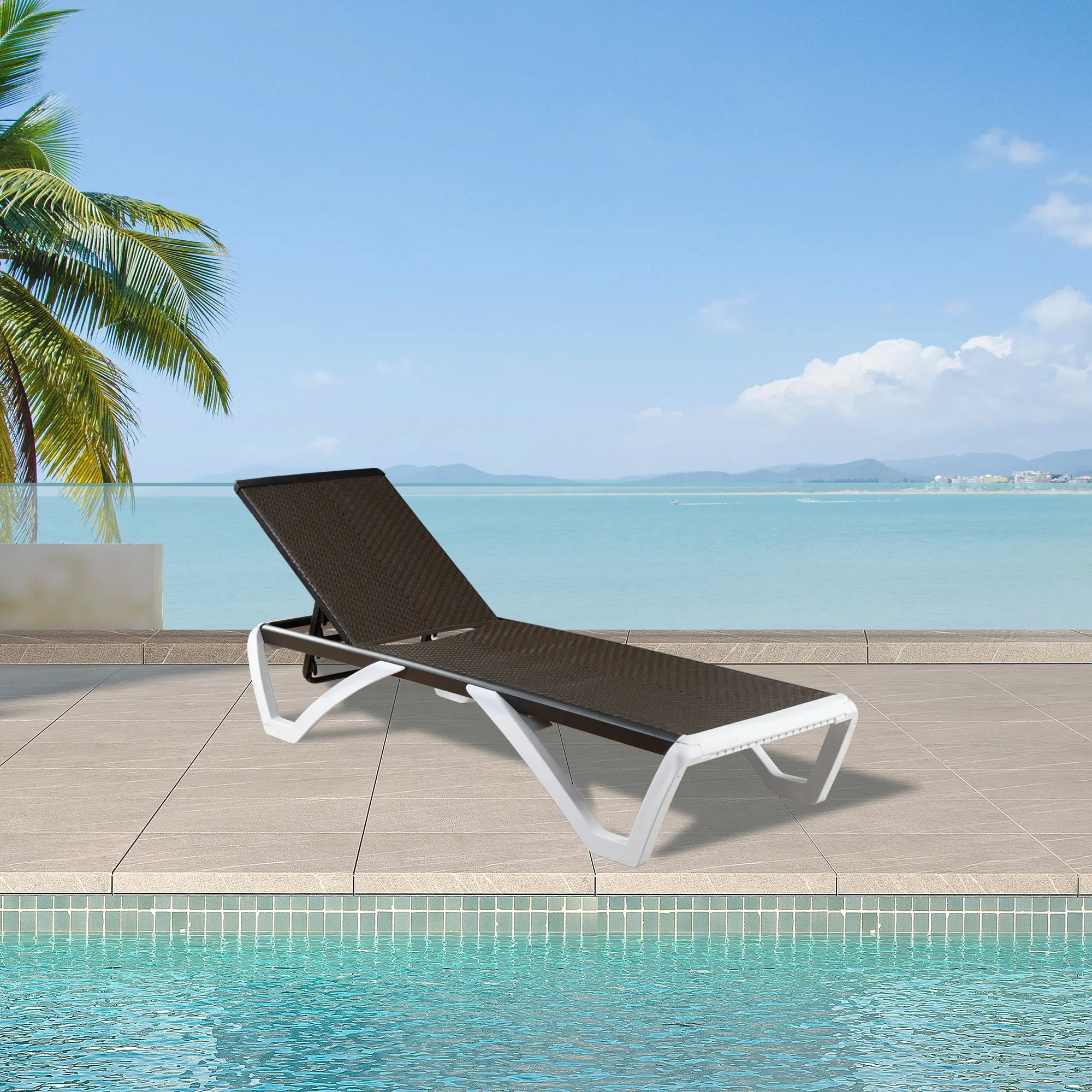 *Teslin Patio Chaise Lounge Ch - Rattan Lounge Set ulasan dan harga
