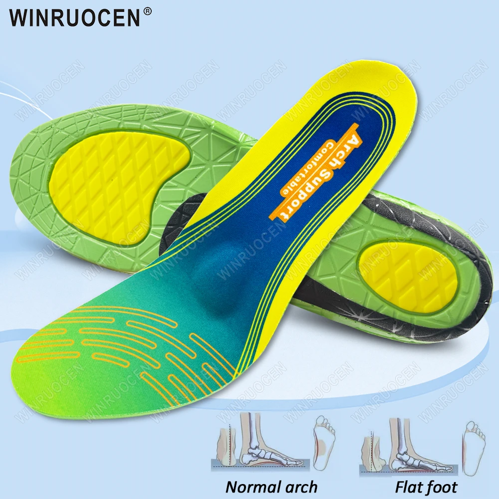 

Unisex High Arch Flat Feet Insoles Full-Length Shock Absorbing Plantar Fasciitis Relief Orthopedic Walking Sneakers Use insoles