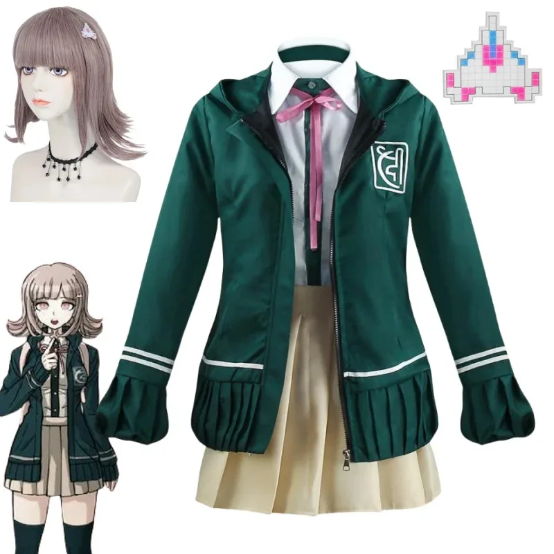

Danganronpa Nanami ChiaKi косплей костюм аниме старшеклассники униформа женский костюм моряка куртка парик костюм на Хэллоуин