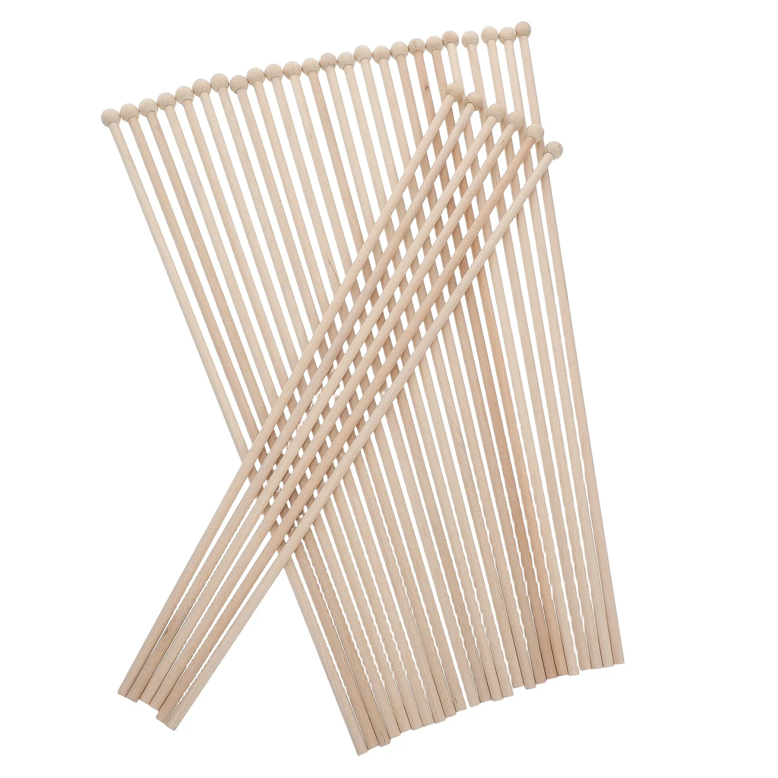 30Pcs Wooden Flagpole Solid Wood Portable Hand Held Flag Pole for Garden Yard Events Easy Install Beige Table Top Flag Pole