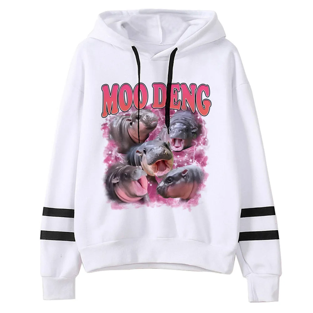 Moo Deng hoodie harajuku modern style patterned manga women sweatshirts tracksuits trendy harajuku patterned printed design