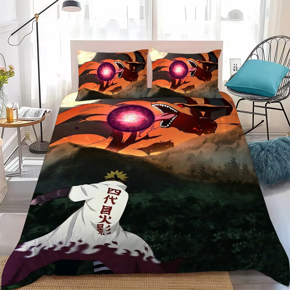 M-Minato N-Namikaze Duvet Cover Set Home Style Bedding Soft Laundry Cotton Bed 3 Piece Set Student Dormitory Gift