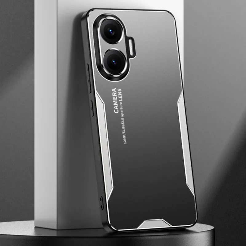 Poco F7 케이스 금속 알루미늄 보호 렌즈 서리 방지 지문 금속 + Poco F7 용 TPU 커버