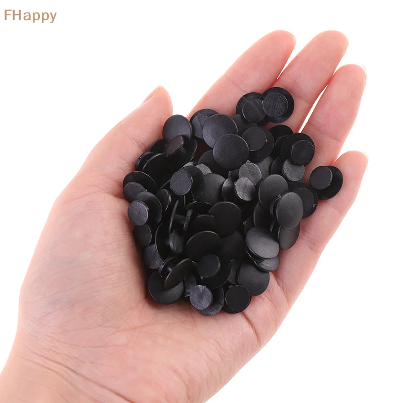 100PCS Plastic Buttons Black Ornaments Lightweight Buckles For DIY Shoes Charms Kids Shoe Accessories