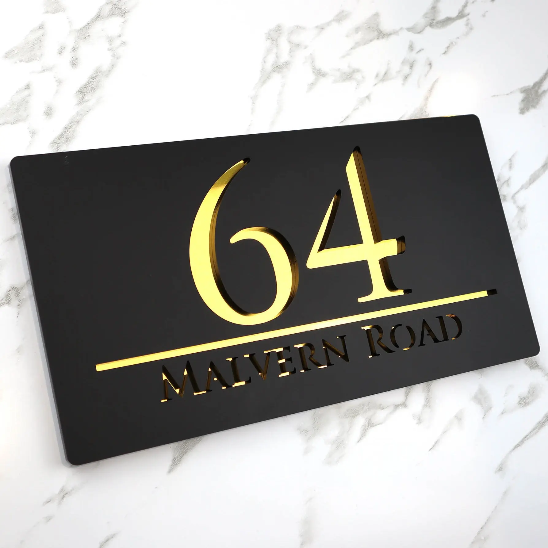 Personalized Laser Cut Acrylic Modern Door Plates Shop Signboard Company Plaque Customized House Number Address Letter Name